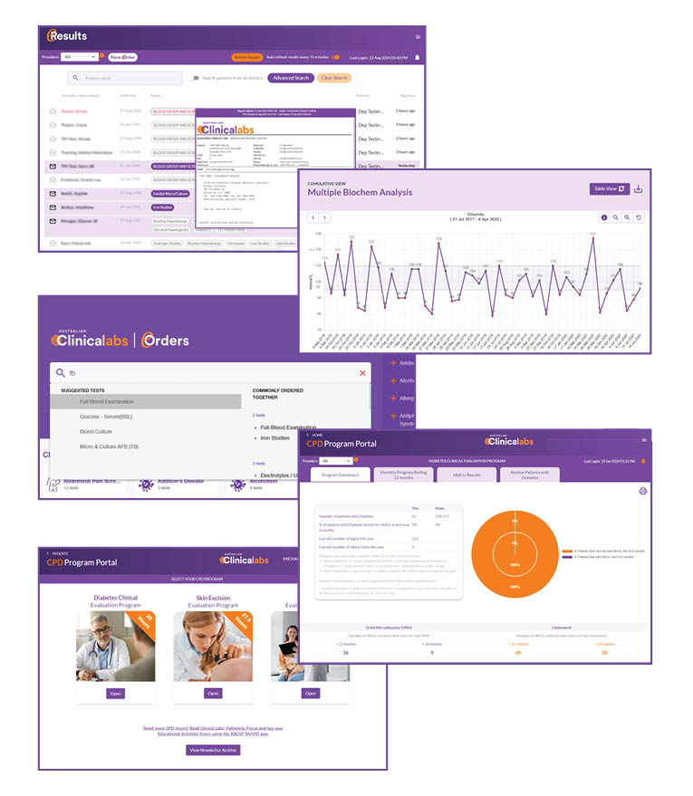 eResults screenshots